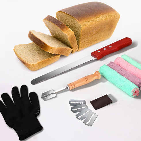 Baker's Essential Sourdough Baking Supplies Set, Lame Bread scoring tool, 12-Inch Serrated Cutting Knife for Homemade Bread or Cakes, Bread Making...