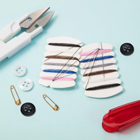 Tatuo Travel Sewing Kits Thread Repair Kit with Needles, Threads, Button, Pin for Hotel Amenities Necessities, 6 Colors (300 Sets)...