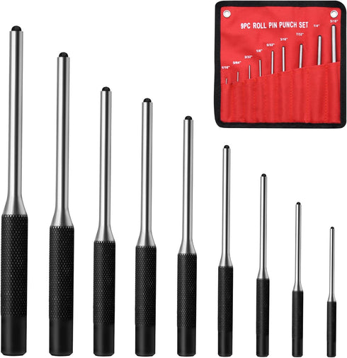 Pin Punch Set, 9pcs 1/16" - 5/16" Removing Repair Tools with Storage Pouch, Great for Automotive, Watch Repair, Jewelry and Craft(9pcs Pin Punch)...