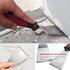 HAUTMEC 2pc Putty Knife Set, 2.5 in Staight and 3 in Offset Scrapers, Heavy Duty Stainless Steel Blade and Hammer End for Removing Wallpaper, Appl...