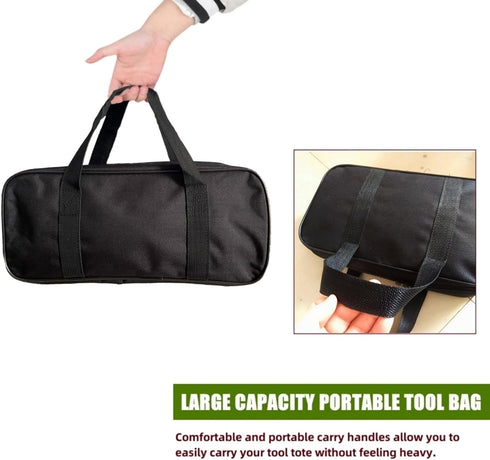 Wide Mouth Tool Bag, Waterproof Oxford Electrician Tool Bag, Large Capacity Tools Organizer and Storage Handbag, Tool Pouch Tote Bag for Hand Powe...