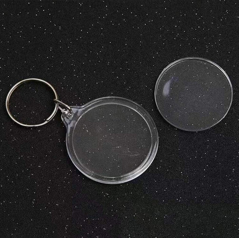 25PCS 1.4inch Inner Diameter Round Clear Acrylic Blank Passport Photo Logo Image Inserts Split Keychain Keyrings Wallet Friendly Picture Snap-in F...