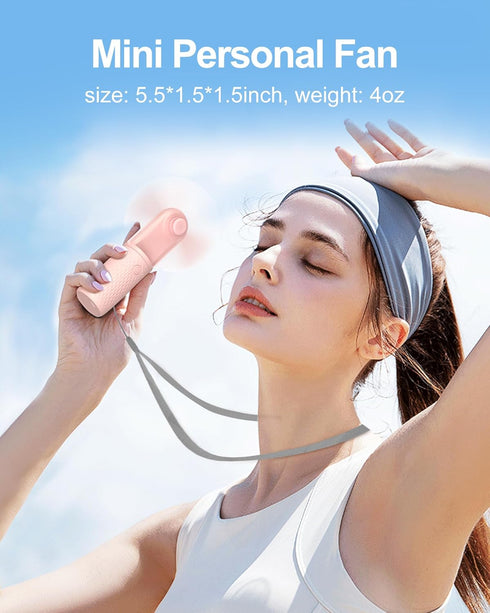 Handheld Fan Powerful Mini Fan USB Rechargeable Portable Fan Battery Operated Small Fan Little Makeup Lash Fan Hand Held Personal Fan for Travel B...