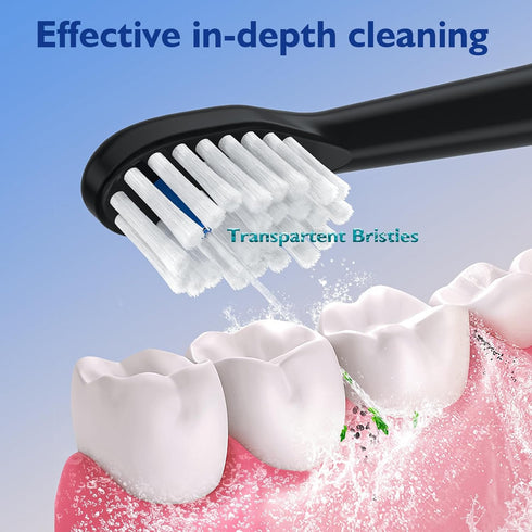 Toothbrush Heads Replacements for Water-Pik Sonic Fusion and Sonic Fusion 2.0, SF01, SF02, SF03 & SF04, Transparent Bristles, Original Shape with ...