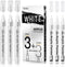 White Acrylic Paint pens (6 Pack) Variety Pack - Extra Fine 0.7MM & Medium Tip 2-3MM - Water Based Paint Markers for Rock Painting, Stone, Ceramic...