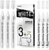 White Acrylic Paint pens (6 Pack) Variety Pack - Extra Fine 0.7MM & Medium Tip 2-3MM - Water Based Paint Markers for Rock Painting, Stone, Ceramic...