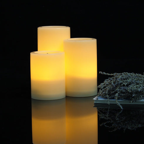 1 Waterproof Outdoor Flameless LED Pillar Candle with Remote Battery Operated Flickering Plastic Electric Decorative Light Set for Home Décor Gard...