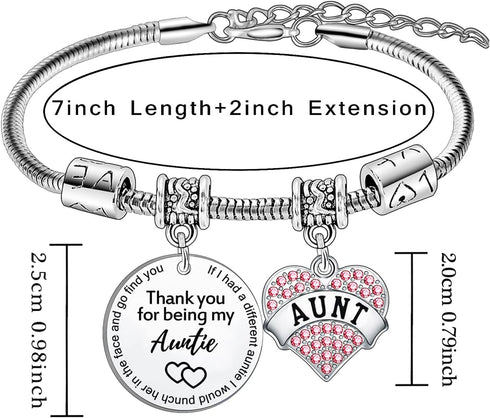 Auntie Bracelet Mother’s Day Gifts for Auntie Aunt Birthday Gifts from Nephew Niece Auntie Gifts Aunt Bracelet Auntie Present...
