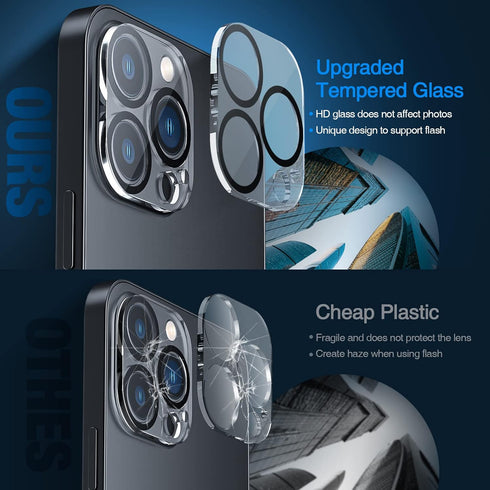 ORIbox Privacy Glass Screen Protector for iPhone 12 Pro Max, 2 Packs Anti-Scratch Anty-Spy Tempered Glass Screen Protector with 2 Packs Camera Len...