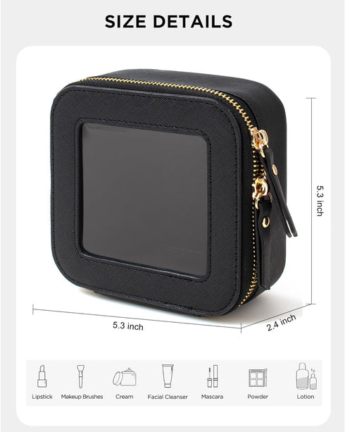 KOTORA Small Makeup Bag for Purse Cute Mini Travel Makeup Bag Clear Cosmetic Bag with Zipper, Car Make Up Bag Organizer Storage Traveling Car Acce...