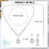 FIBO STEEL Clip on Rhinestone Jewelry Set for Bridal Bridesmaid Wedding Teardrop Pendant Earrings Necklace Bracelets Set for Women Party Prom Cost...