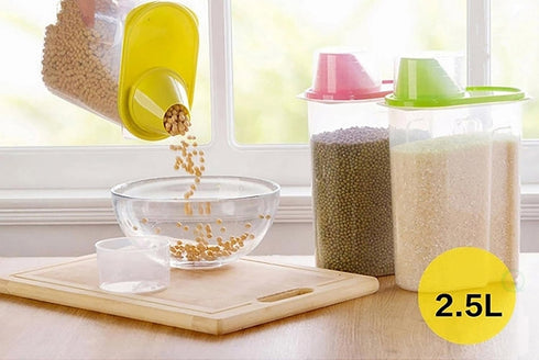 Large BPA-Free Food Storage Containers with Lid - Perfect for Storing Flour, Sugar, Grains, Rice, Cereals, and Baking Supplies for Better Kitchen ...