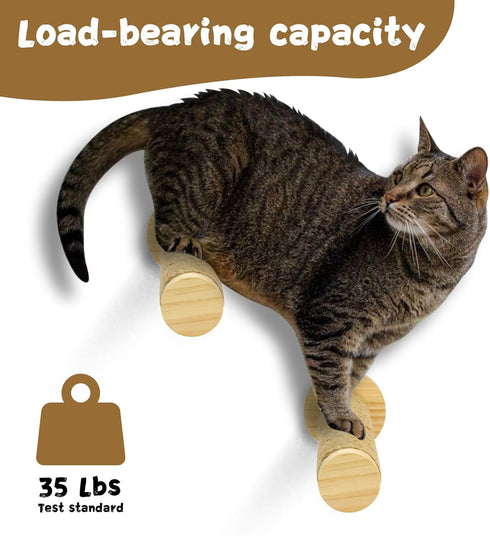 Cat Wall Steps, 11.8 Inch Cat Wall Furniture Drywall, Wall Mounted Cat Stairs for Wall Mounted with Jute Rope Scratching Cat Shelf 2 of Pack (2 Ca...