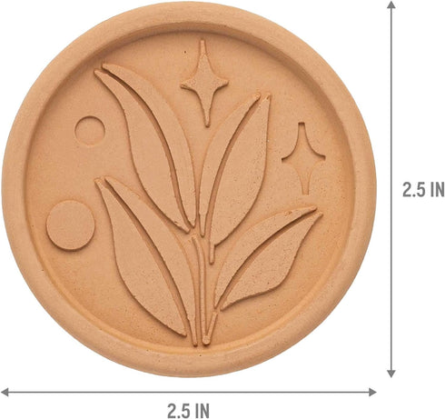 Goodful Brown Sugar Saver and Softener Disc with Elegant Leaf Design, Multiple Uses for Food Storage Containers, Reusable and Food Safe, Terracott...
