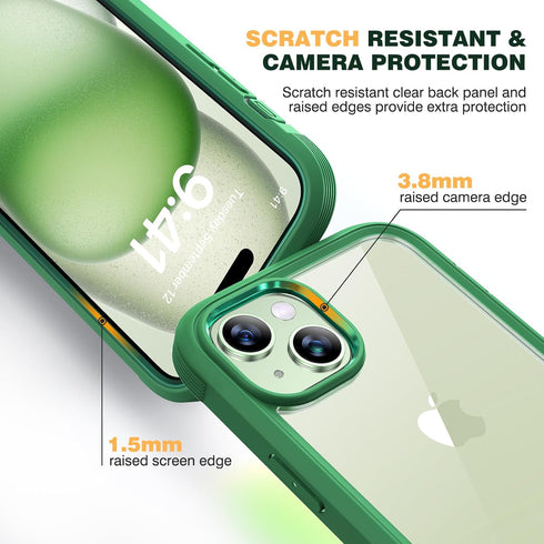 Diaclara Designed for iPhone 15 Case, Full Body Rugged Case with Built-in Touch Sensitive Anti-Scratch Screen Protector, with Camera Lens Protecto...