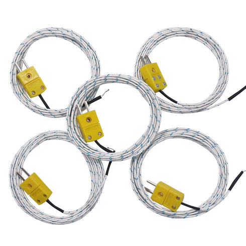 TWTADE 5pcs 3M K Type Mini-Connector Thermocouple Temperature Probe Sensor Measure Range -50~350°C...