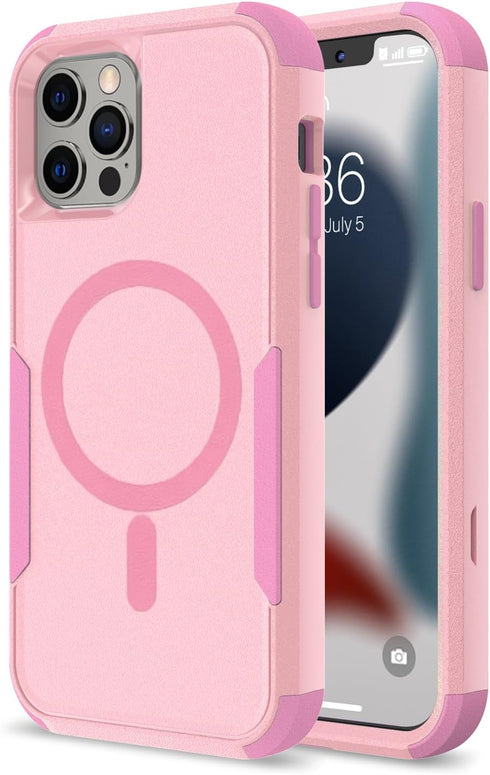 Tksafy for iPhone 13 Pro Max case Compatible MagSafe, Heavy duty Shockproof Protective Three Layers Phone Bumper Cover with Full Body Rubber Armor...