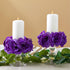 Bright Creations 50 Pack Purple Roses Artificial Flowers Bulk, 3 Inch Stemless Fake Silk for Decorations, Wedding, Faux Bouquets...