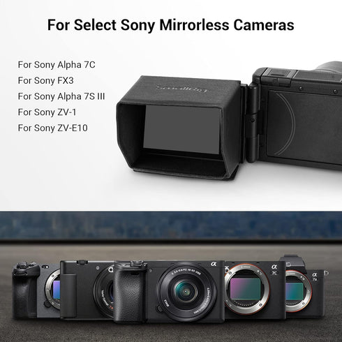 SmallRig Screen Hood Sun Hood Sunshade for Sony Alpha 7 IV / A7S III / A7C / A7CR / A7C II/ZV-E1 / ZV-E10 / ZV-1F / ZV-1 II/ZV-1 / FX3 Camera - 32...