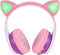 Singing Machine SMK302PP Kids Bluetooth Wireless Cat Headphones with Built-in Microphone and Rechargeable Battery, Pink...