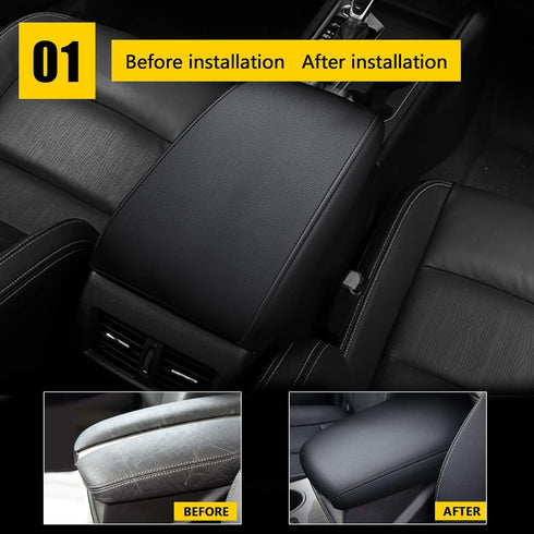 AOMSAZTO Black Armrest Covers for Nissan Murano 2015-2023 Console Pad for Murano...