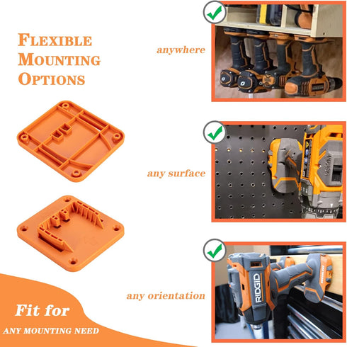5 Packs Tools Drill Mount Holder, Fit for RIDGID 18V Li-ion Drill Tools Holder Dock Hanger with 20 Screws(No Tool)...