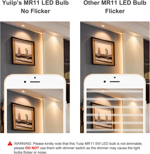 YUIIP 5W MR11 GU4 LED Light Bulbs 12V 20W 35W 40W Halogen Bulb Replacement Soft Warm White 3000K Recessed Spotlight Lamp for Landscape Track Light...