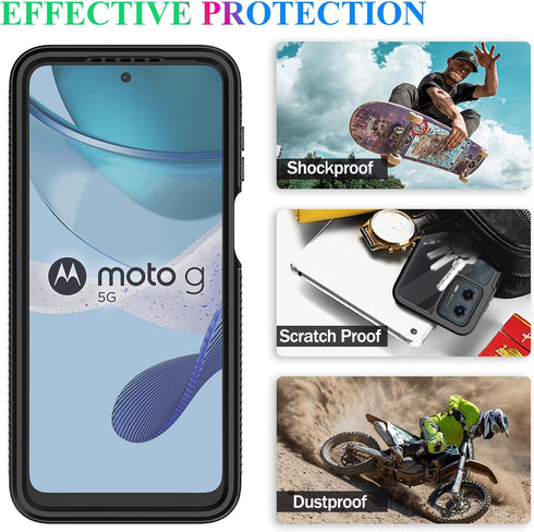 wahhle for Moto G 5G 2023 Case, Moto G Power 5G 2023 Case, Built in Screen Protector Full Body Shockproof Slim Fit Bumper Protective Phone Cover f...