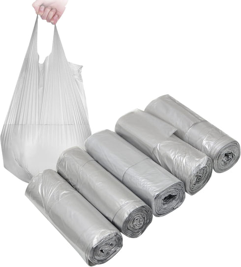 4 GALLON Bathroom Trash Bags, 5 Rolls/100 Counts Small HANDLES Garbage Bags for Office, Kitchen,Bedroom Waste Bin,Colorful Portable Strong Rubbish...