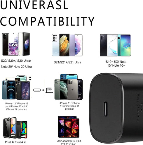 Super Fast Charger Type C 25W Wall Charger Fast Charging Block and 5FT Type C Charger Cable for Samsung Galaxy S24+/S24 Ultra/S24/S23/S23 Ultra/S2...