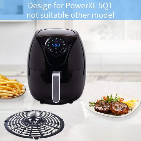 Air Fryer Grill Pan for Power XL 5QT, 8.7'' 5QT Round Non-Stick Replacement Tray Rack Parts Accessories, Dishwasher Safe...