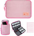 Cable Organizer Bag, Pink Travel Accessories Carry Cases Portable Cord Organizer Bag for Cable, Charger, Phone, USB, SD Card with 8pcs Cable Ties...