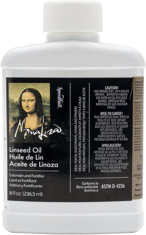 Speedball 8-Ounce Mona Lisa Linseed Oil, Clear (170008)...