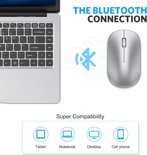 OMOTON Bluetooth Mouse for iPad and iPhone (iPadOS 13 / iOS 13 and above), Ultra-Thin Wireless Mouse Compatible with Bluetooth Enabled Computer, L...