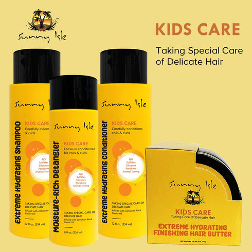 Sunny Isle Kids Care Extreme Hydrating Finishing Hair Butter 4oz | Gentle Care Formula for Daily Use | Promotes Softer, Smoother Hair | Frizz & Fl...