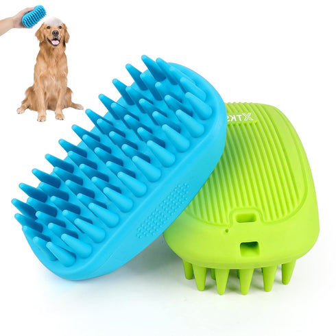 2 Pack Dog Bath Brush,Rubber Dog Shampoo Grooming Brush,Silicone Pet Wash & Massage Brushes,Dog Shower Wash Curry Brush for Long Short Hair,Medium...