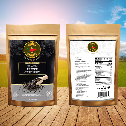 Spice Magic Herbs & Spices ~ 100% Pure, Aromatic & Natural I Gluten-Free I Non-GMO I Indian Origin (3.5oz (100g), Black Pepper Whole)...