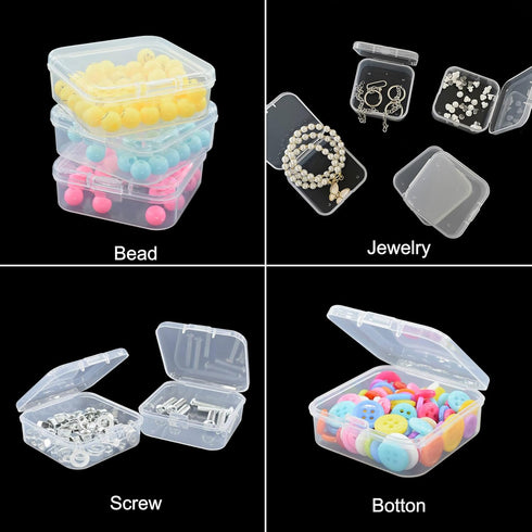 Bead Organizer Box, 28Pcs Small Clear Plastic Storage Containers, 1 Large Craft Organizer Box, 1 Sheet Label, Mini Parts Storage Solution for Bead...