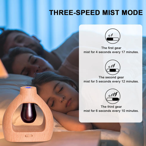 Waterless Essential Oils Diffuser Set - Portable Aroma Diffuser with 3 Refills - Cordless Aromatherapy Scent Diffusers Smart Mist USB Rechargeable...