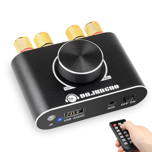 X15H Audio Amplifier 2.0 Channel 20W+20W Bluetooth Power Amp with Remote Control Function,Supports Bluetooth/USB/AUX Input, with 12V/5A DC Power S...