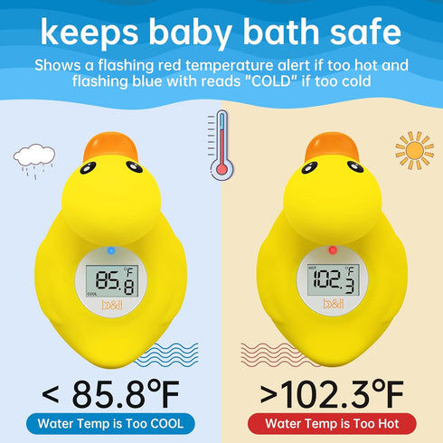 b&h Duck Baby Bath Thermometer, Toddlers Bath Temperature Thermometer Safety Floating Toy, Bathtub Thermometer, at Fahrenheit and Celsius Degree...