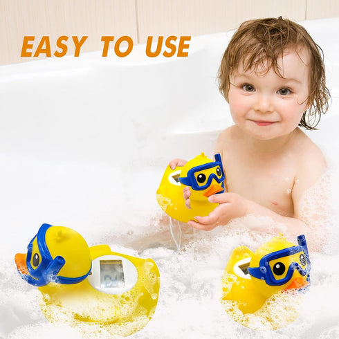 Cute Diving Yellow Duck Baby Bath and Room Thermometer Floating Toy Safety Temperature Water Thermometer...