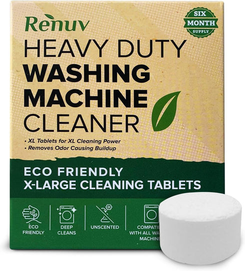 Heavy Duty Washing Machine Cleaner and Descaler - Deep Cleaning Tablets For Front Load or Top Load Washer (12 Pack 2 Boxes)...