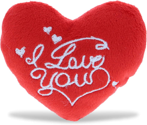 DolliBu I Love You Red Plush Heart Small Cushion Size: 3 inch - Valentine Stuffed Mini Plush Symbol Figure Accessories Decoration Ornament Proposa...