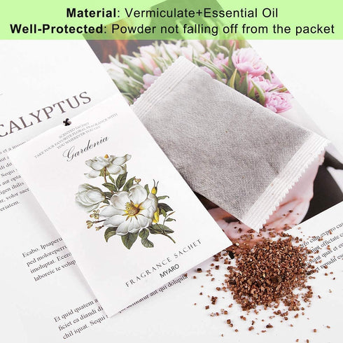 MYARO 12 Packs Gardenia Scented Sachets for Drawer and Closet, Long-Lasting Home Fragrance Sachet for Lover...