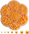 5700 Golden Yellow Half Pearls for Crafts & Nails Art - Flatback Pearls for Makeup & DIY Accessories (2/3/4/5/6/8/10mm)...