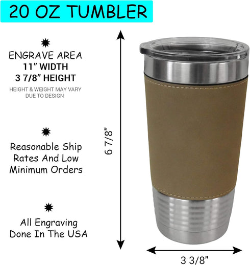I am Playing Bass Guitar in My Mind Leather Wrapped Vacuum Insulated Tumbler 20 Oz Stainless-Steel Vacuum Mug (Black)...