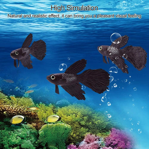 FTVOGUE Aquarium Swimming Fish Silicone Artificial Funny Fish Ornament Lifelike Fake Fish for Fish (Brown Betta Fish)...