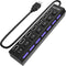 USB Hub, 7 Port USB 2.0 Hub LED Portable High-Speed Compatible for iMac Pro, MacBook Air, Mac mini/Pro, Surface Pro, PC and Laptop...