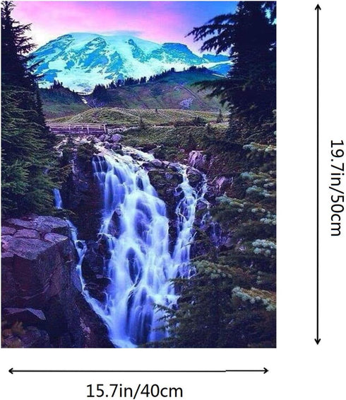 ACENGXI Paint by Numbers Waterfall DIY Painting by Numbers Kits for Adults Beginner Kids DIY Canvas Painting by Numbers Acrylic Painting Kit Home ...